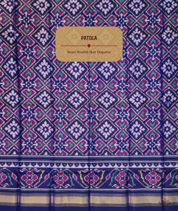 SEMI DOUBLE IKAT PATOLA DUPATTA