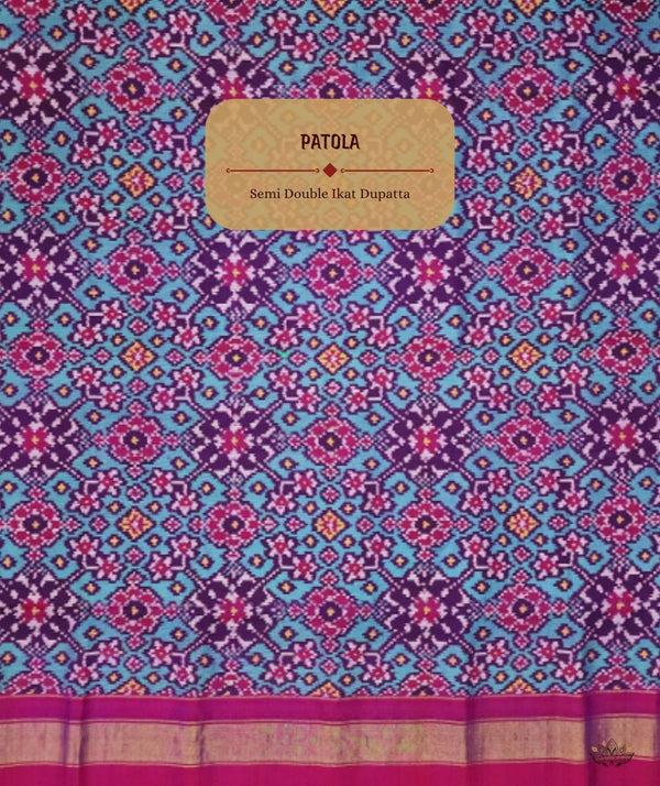 SEMI DOUBLE IKAT PATOLA DUPATTA