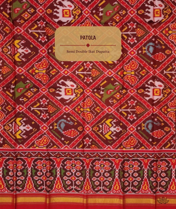 SEMI DOUBLE IKAT PATOLA DUPATTA
