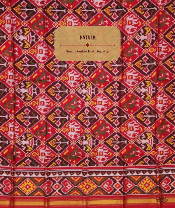 SEMI DOUBLE IKAT PATOLA DUPATTA