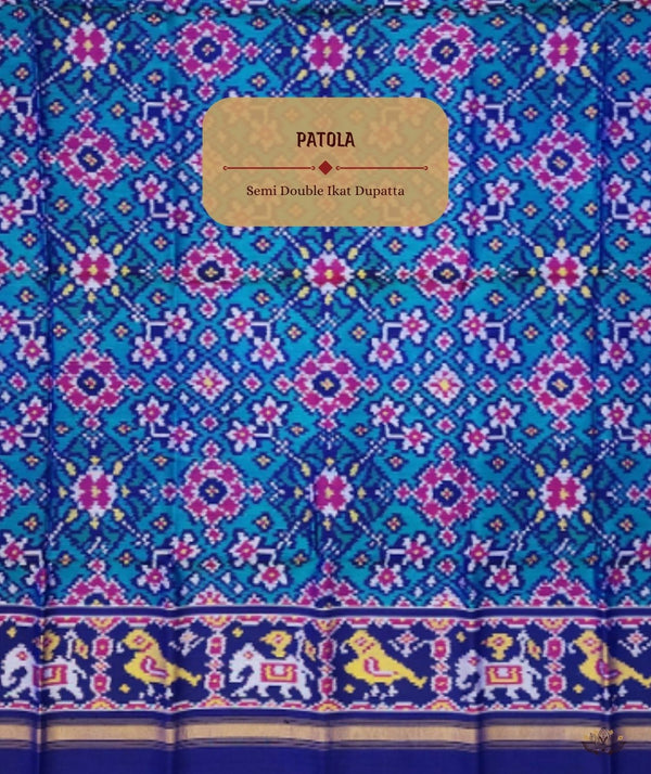 SEMI DOUBLE IKAT PATOLA DUPATTA