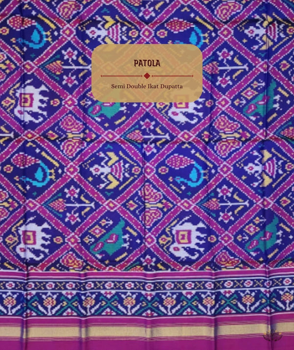 SEMI DOUBLE IKAT PATOLA DUPATTA