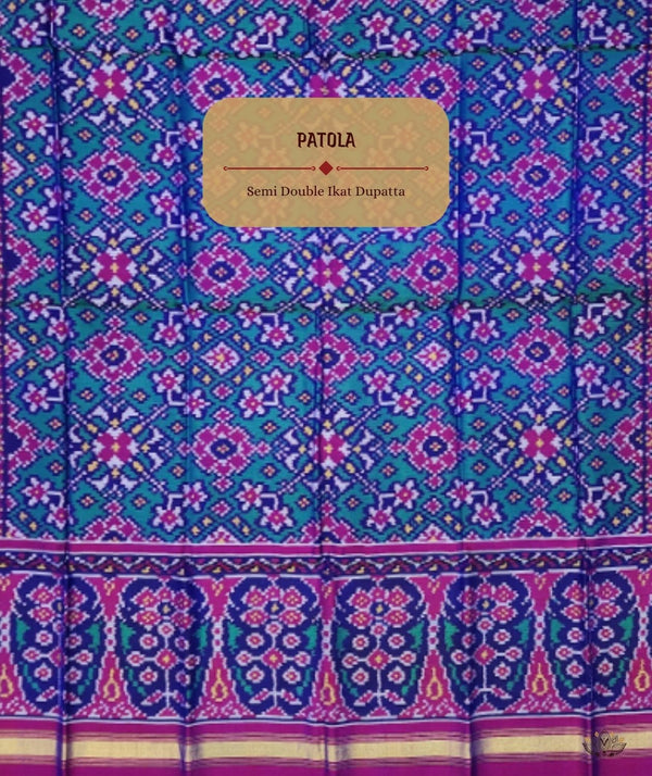 SEMI DOUBLE IKAT PATOLA DUPATTA