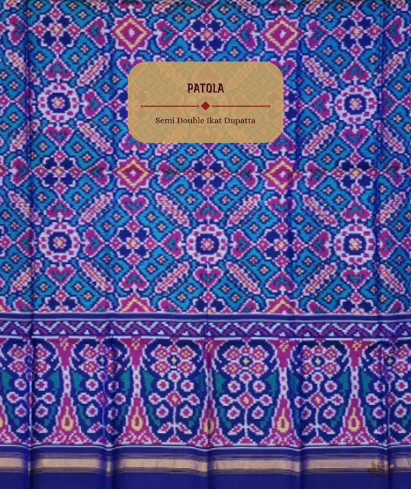 SEMI DOUBLE IKAT PATOLA DUPATTA