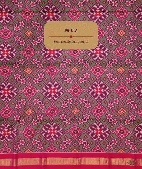 SEMI DOUBLE IKAT PATOLA DUPATTA