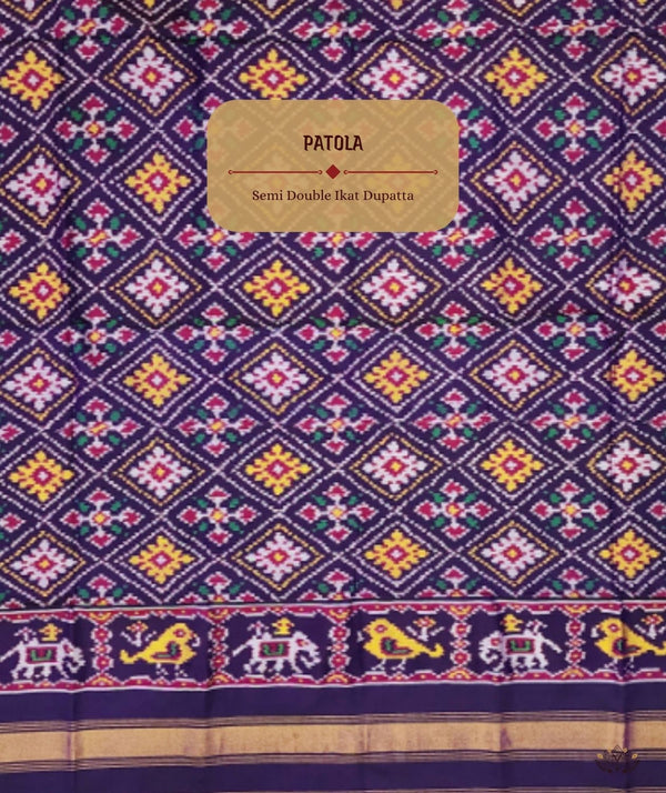 SEMI DOUBLE IKAT PATOLA DUPATTA