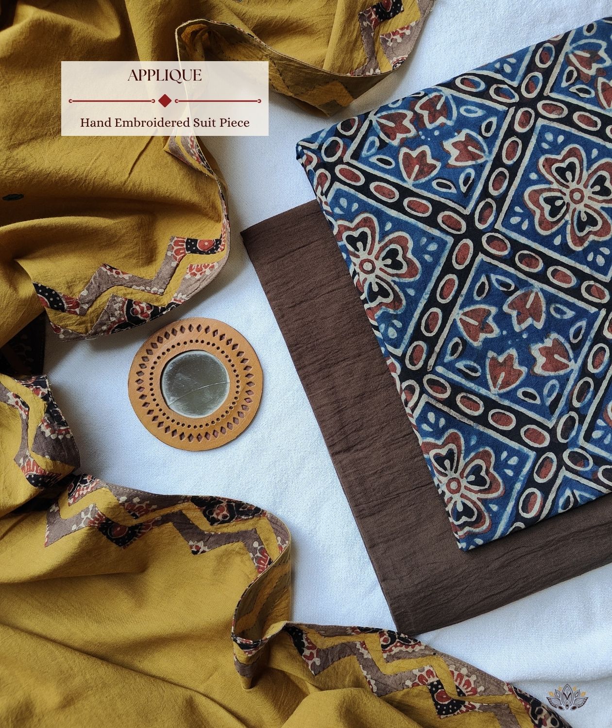 Ajrakh Barmer Applique Suit Piece