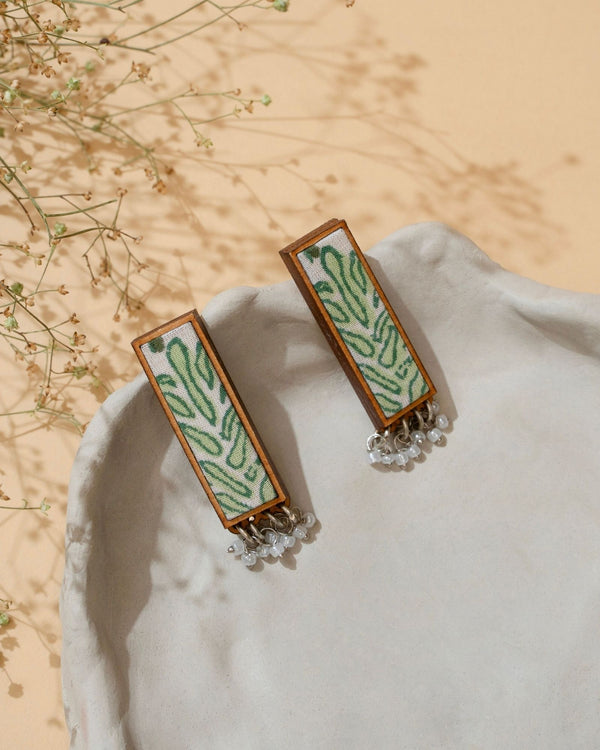 WHE Green Repurposed Fabric and Wood Studs