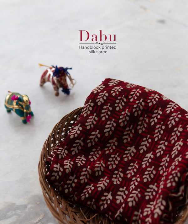 Dabu Georgette Handblock Printed Saree