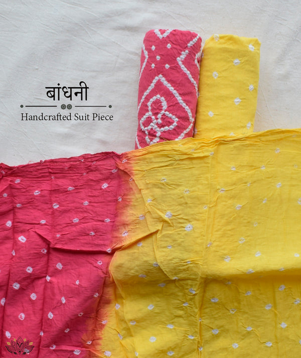 Bandhani Cotton Suit Piece