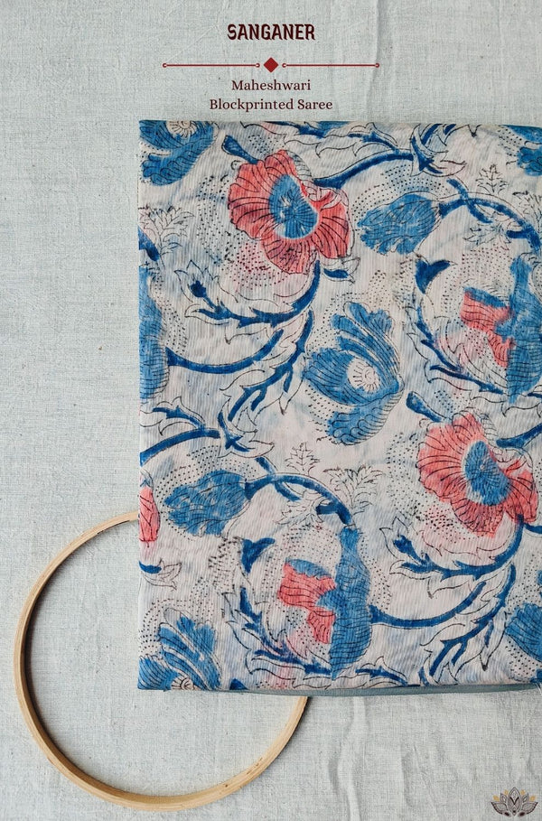 Maheshwari Sanganeri Printed  Sarees