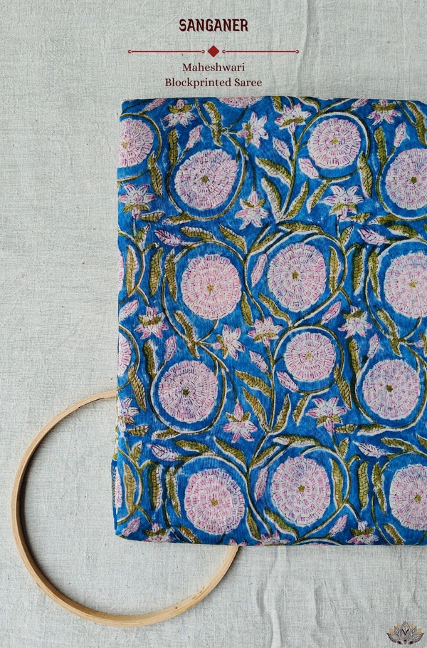 Maheshwari Sanganeri Printed  Sarees