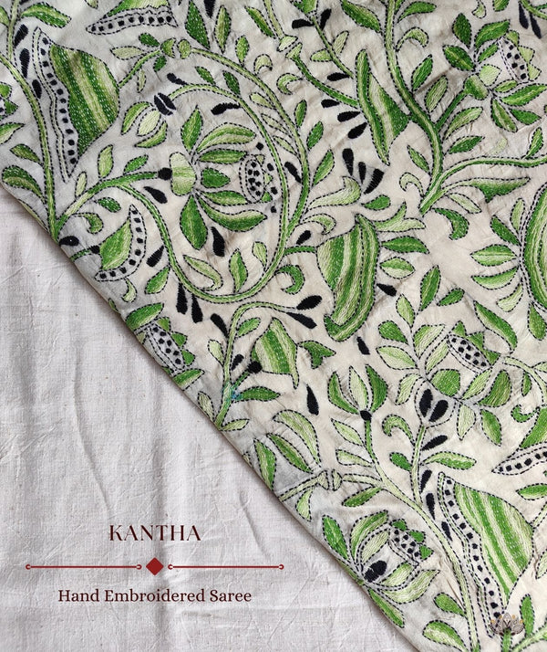 Kantha Hand Embroided saree