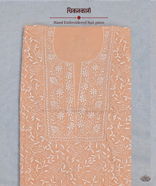 Chikankari Hand Embroidered Tissue Kota Suit piece