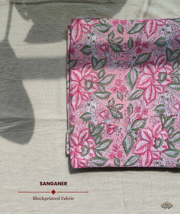 Sanganer Handblock Printed Yardage Fabric