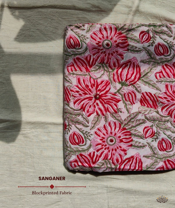 Sanganer Handblock Printed Yardage Fabric