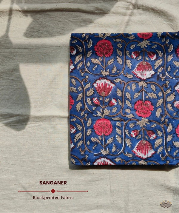 Sanganer Handblock Printed Yardage Fabric