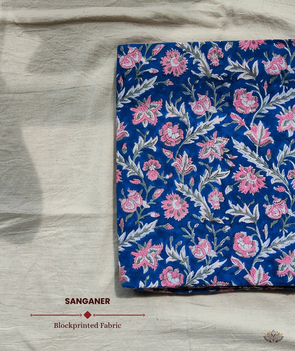 Sanganer Handblock Printed Yardage Fabric
