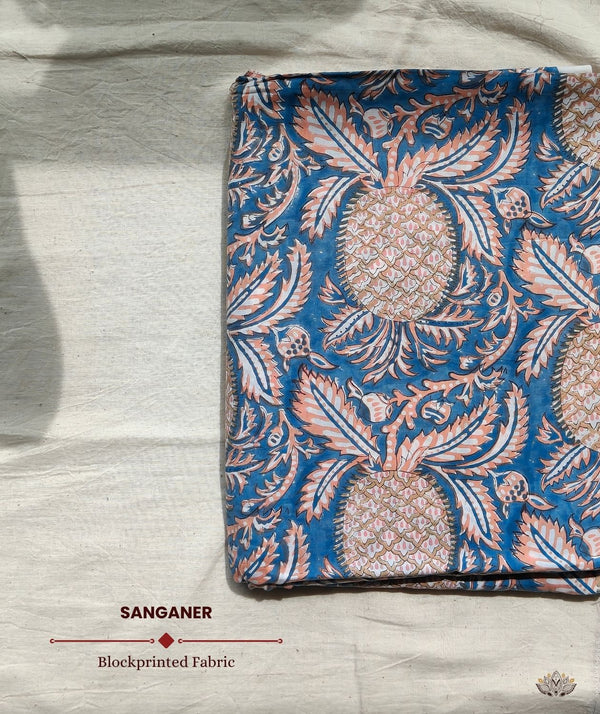 Sanganer Handblock Printed Yardage Fabric