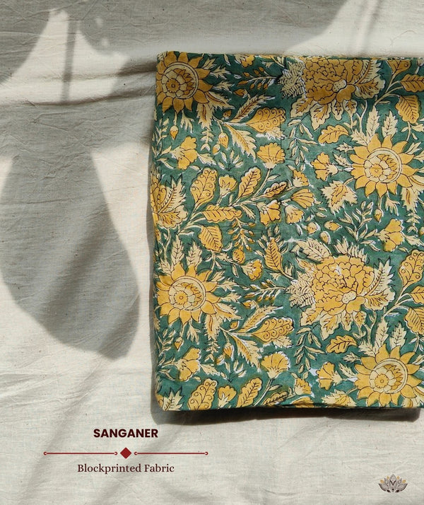 Sanganer Handblock Printed Yardage Fabric