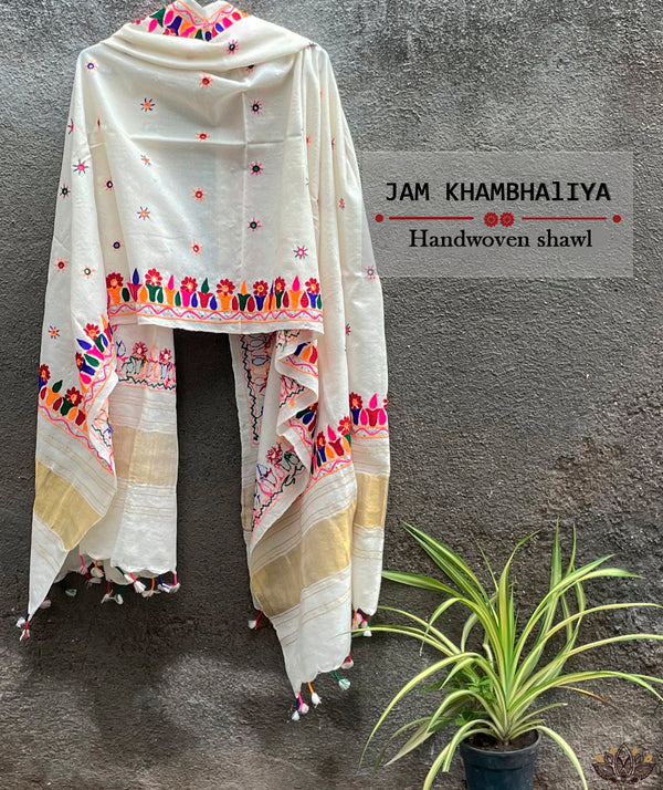 JAM KHAMBHADIYA HAND WOVEN SHAWL