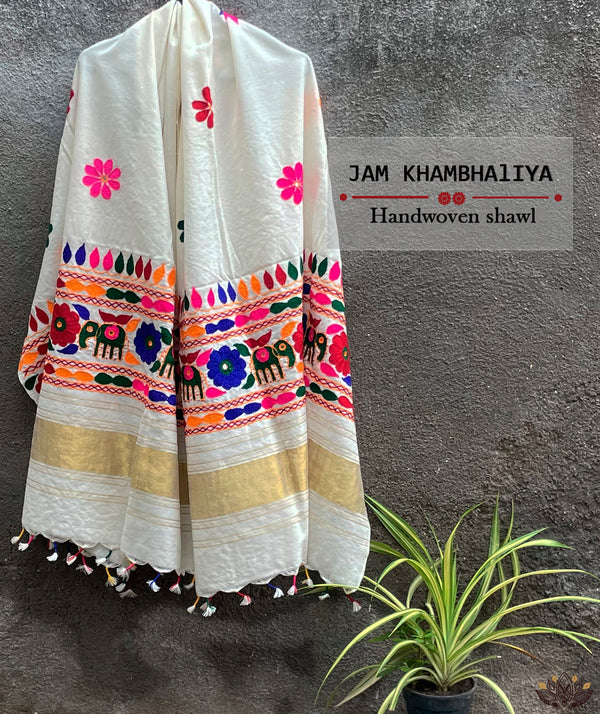 JAM KHAMBHADIYA HAND WOVEN SHAWL