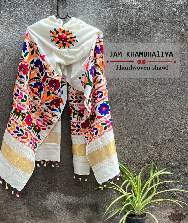 JAM KHAMBHADIYA HAND WOVEN SHAWL