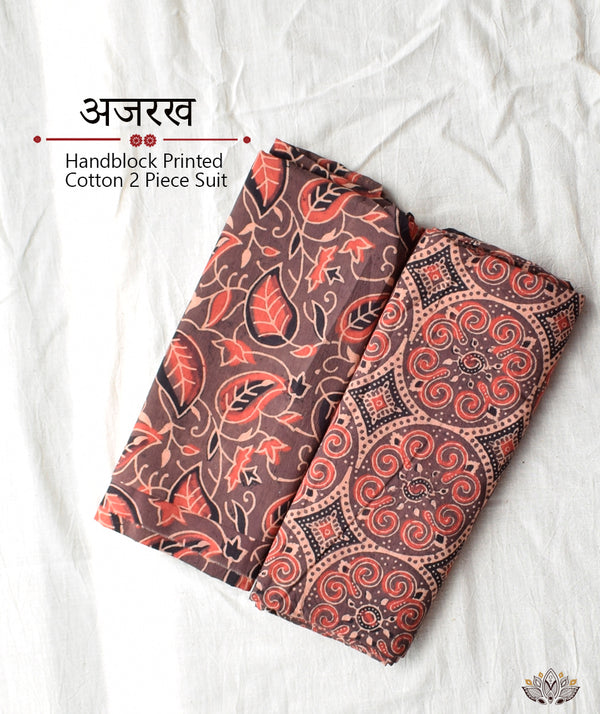 AJRAKH COTTON HAND BLOCK PRINTED TWO PIECE SUIT