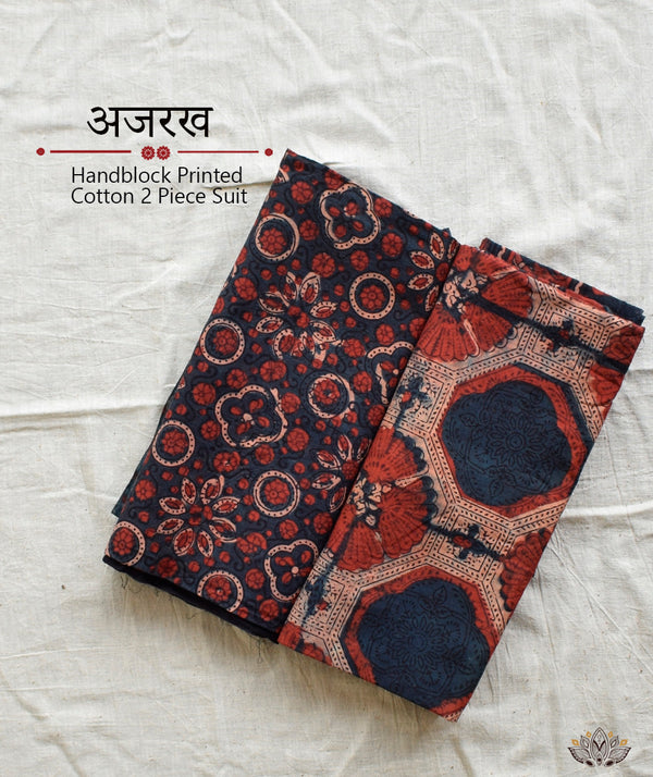 AJRAKH COTTON HAND BLOCK PRINTED TWO PIECE SUIT