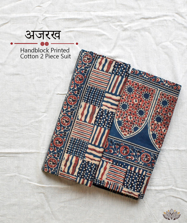 AJRAKH COTTON HAND BLOCK PRINTED TWO PIECE SUIT