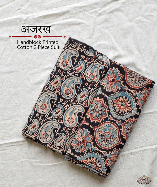 AJRAKH COTTON HAND BLOCK PRINTED TWO PIECE SUIT