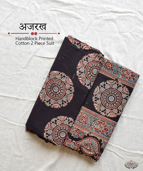 AJRAKH COTTON HAND BLOCK PRINTED TWO PIECE SUIT