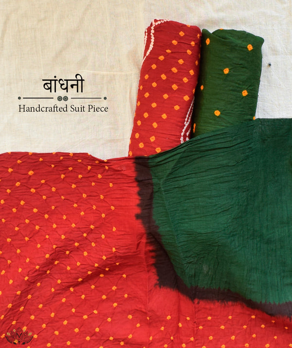 BANDHANI COTTON SUIT PIECE