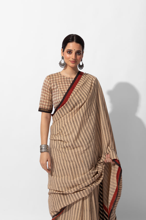 Exclusive Amounee Bagru Hand Block Printed Cotton Saree