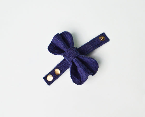 IndieGood Corduroy Cotton Bowtie for Dog  - Navy Blue