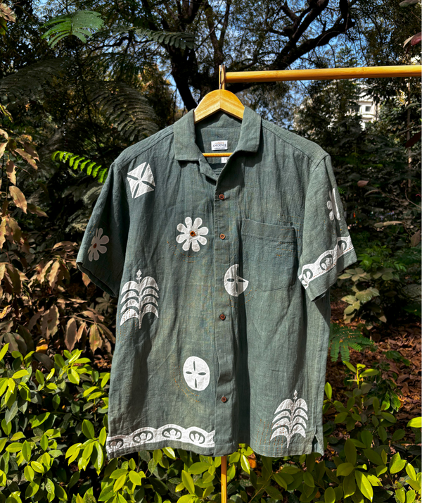 Handstitched Applique Kala Cotton Shirt