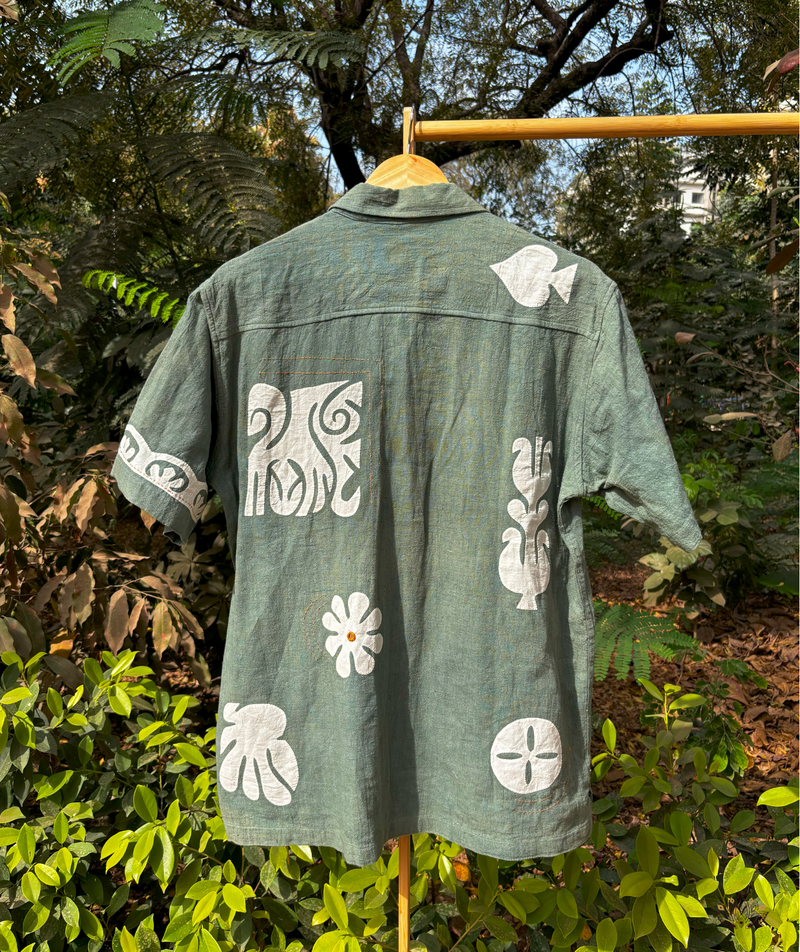 Handstitched Applique Kala Cotton Shirt