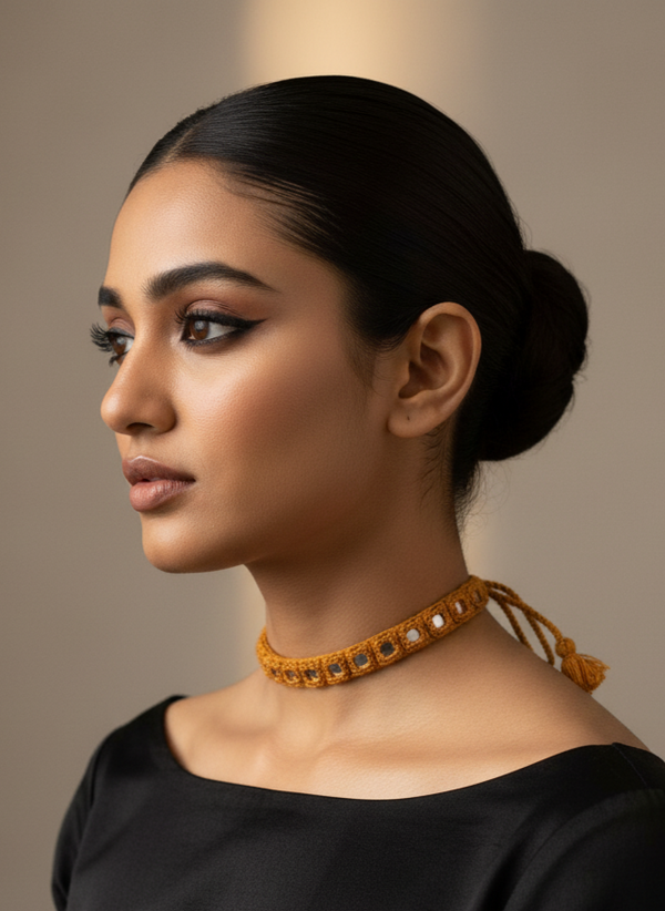Mirror Embroidery Choker