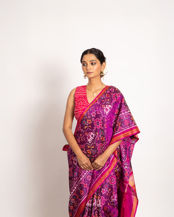 Silk Semi Double Ikat Patola Saree