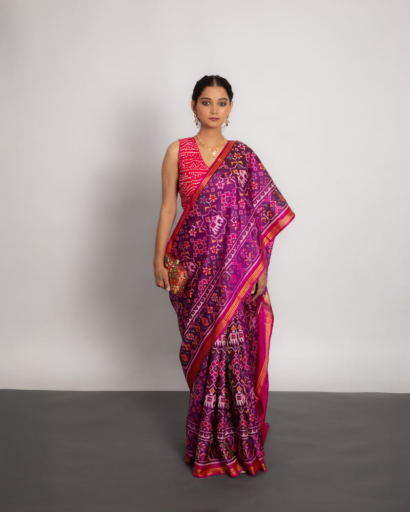 Silk Semi Double Ikat Patola Saree