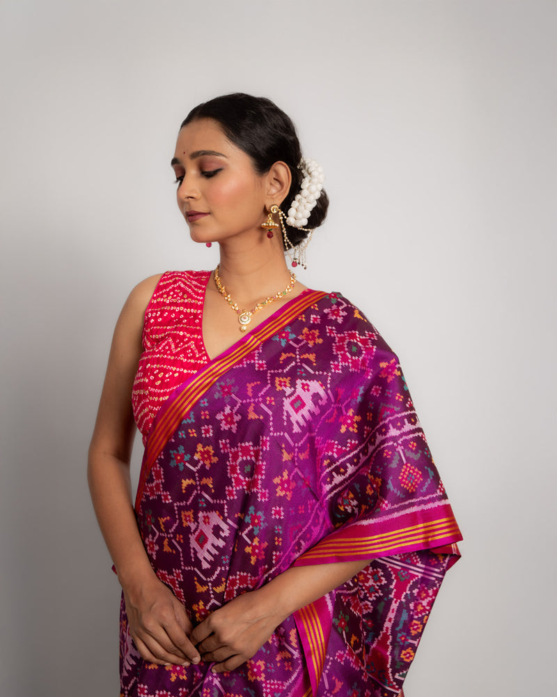 Silk Semi Double Ikat Patola Saree