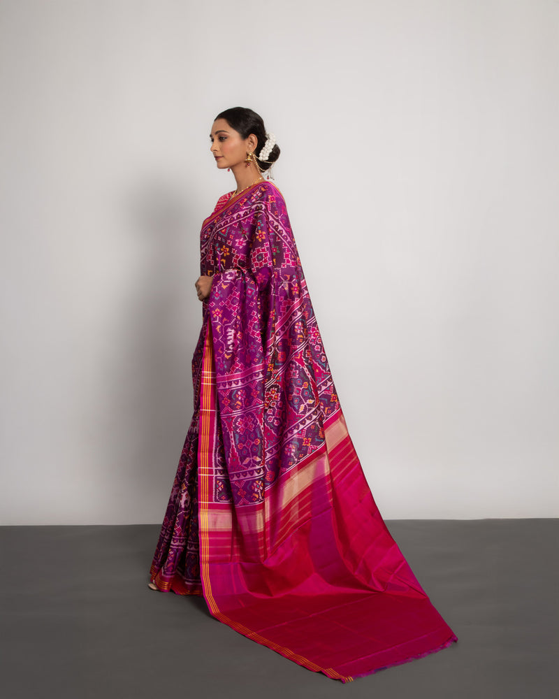 Silk Semi Double Ikat Patola Saree