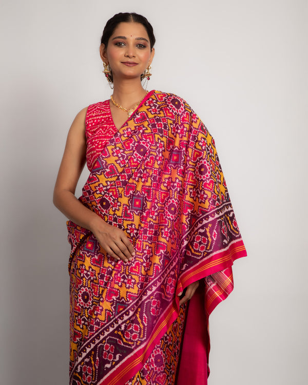 Silk Semi Double Ikat Patola Saree