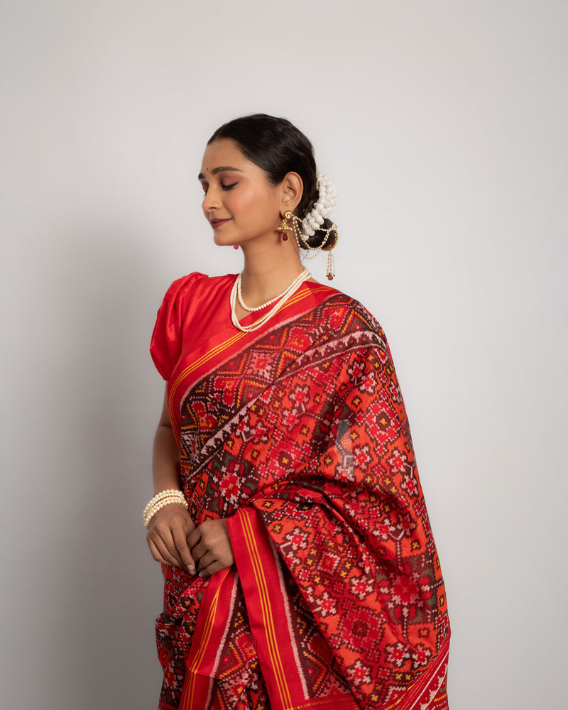 Silk Semi Double Ikat Patola Saree