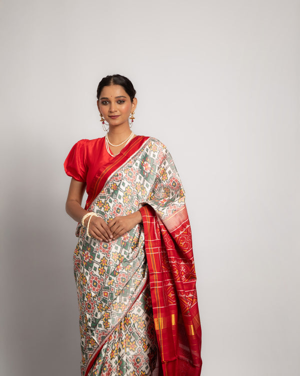 Silk Semi Double Ikat Patola Saree