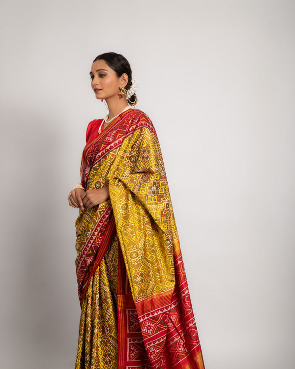 Silk Semi Double Ikat Patola Saree