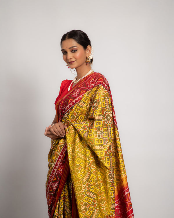 Silk Semi Double Ikat Patola Saree