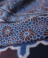 Ajrakh cotton Silk hand block printed saree