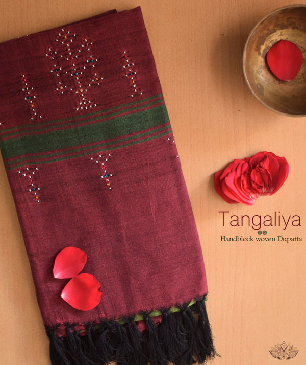 TANGALIYA COTTON HANDWOVEN DUPATTA