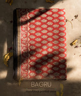 Bagru Handblock Printed Chanderi silk saree